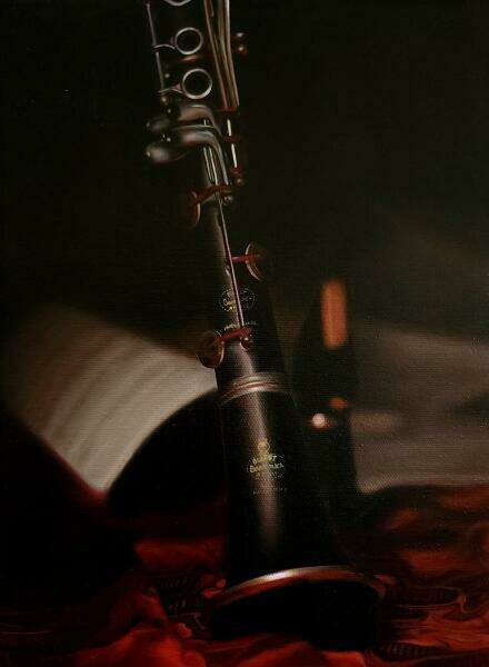 Clarinet. Oil on canvas. 8.75 in. x 11.75 in.