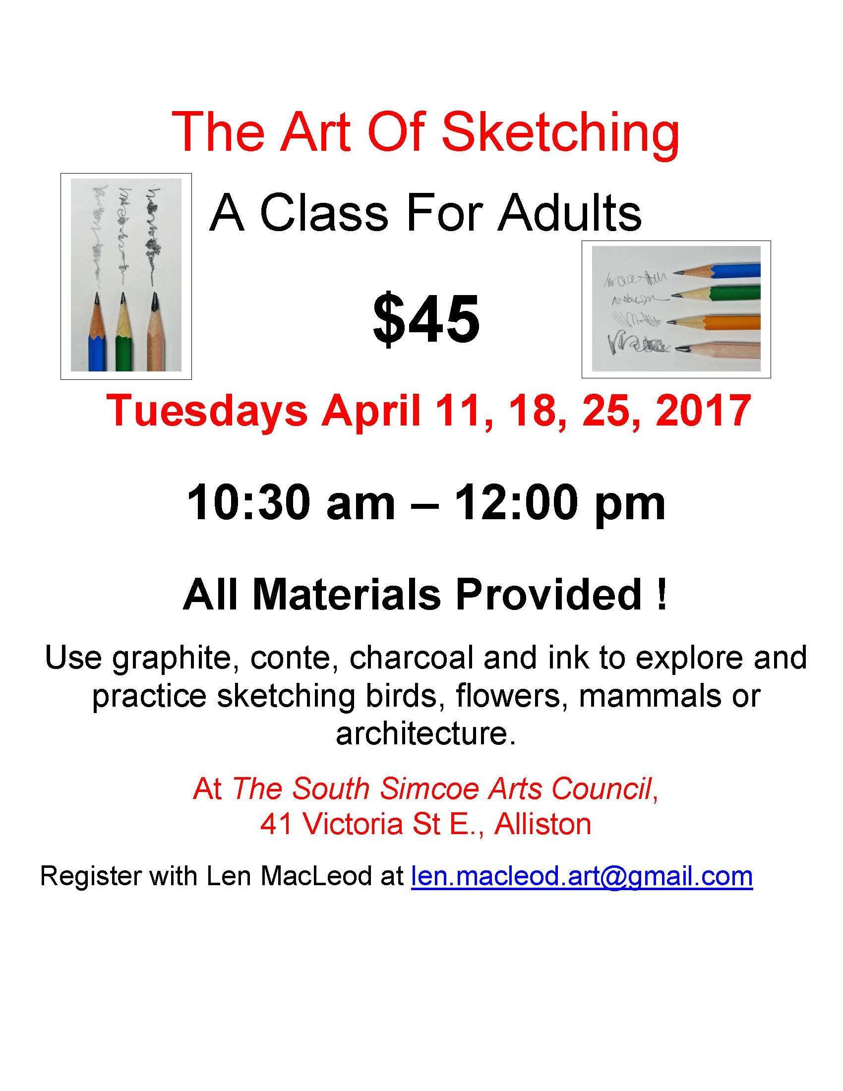 THE ART OF SKETCHING - A Class for Adults