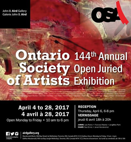 John B. Aird Gallery cordially invites you to: Ontario Society of Artists, 144th Annual  Open Juried Exhibition