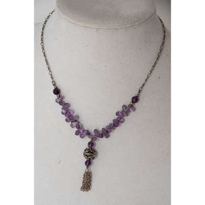 Necklace - Sterling Silver with Amethyst