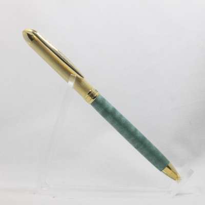 Pen - curly maple, teal dyed and stabilized