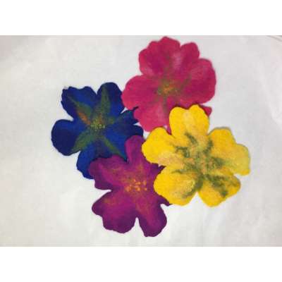 Felted Flower Coaster - Set of 4