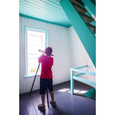 Boy  With Telescope in Lighthouse