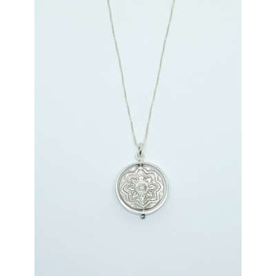 Necklace - Fine Silver Double-Sided Spinner