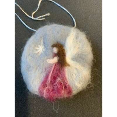 Needle Felted Angel Ornament