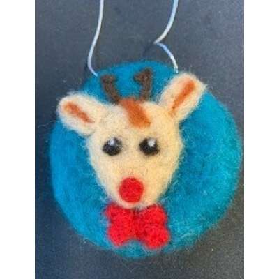 Felted Rudolph Christmas Ornament