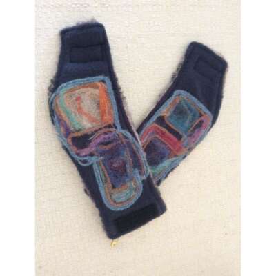Fleece Wrist Warmer, with felted wool accents