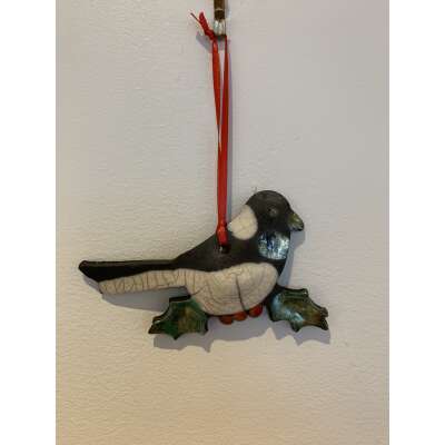 Chickadee - Raku Pottery Ornament