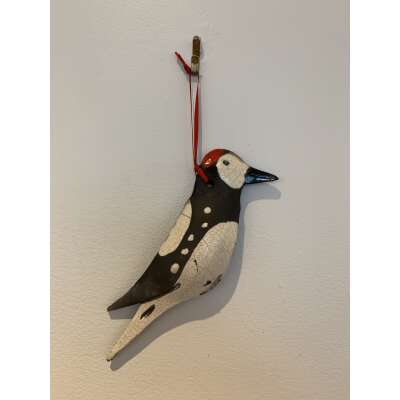 Woodpecker - Raku Pottery Ornament