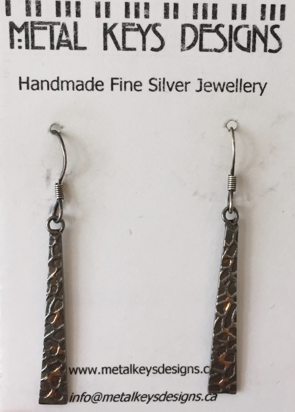 Earrings - oxidized fine silver (long)