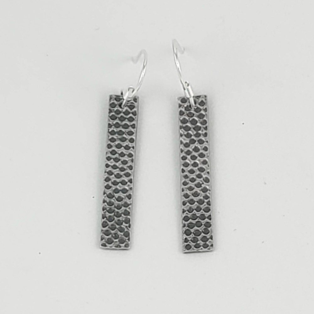 Earrings - Dotted Texture Rectangle