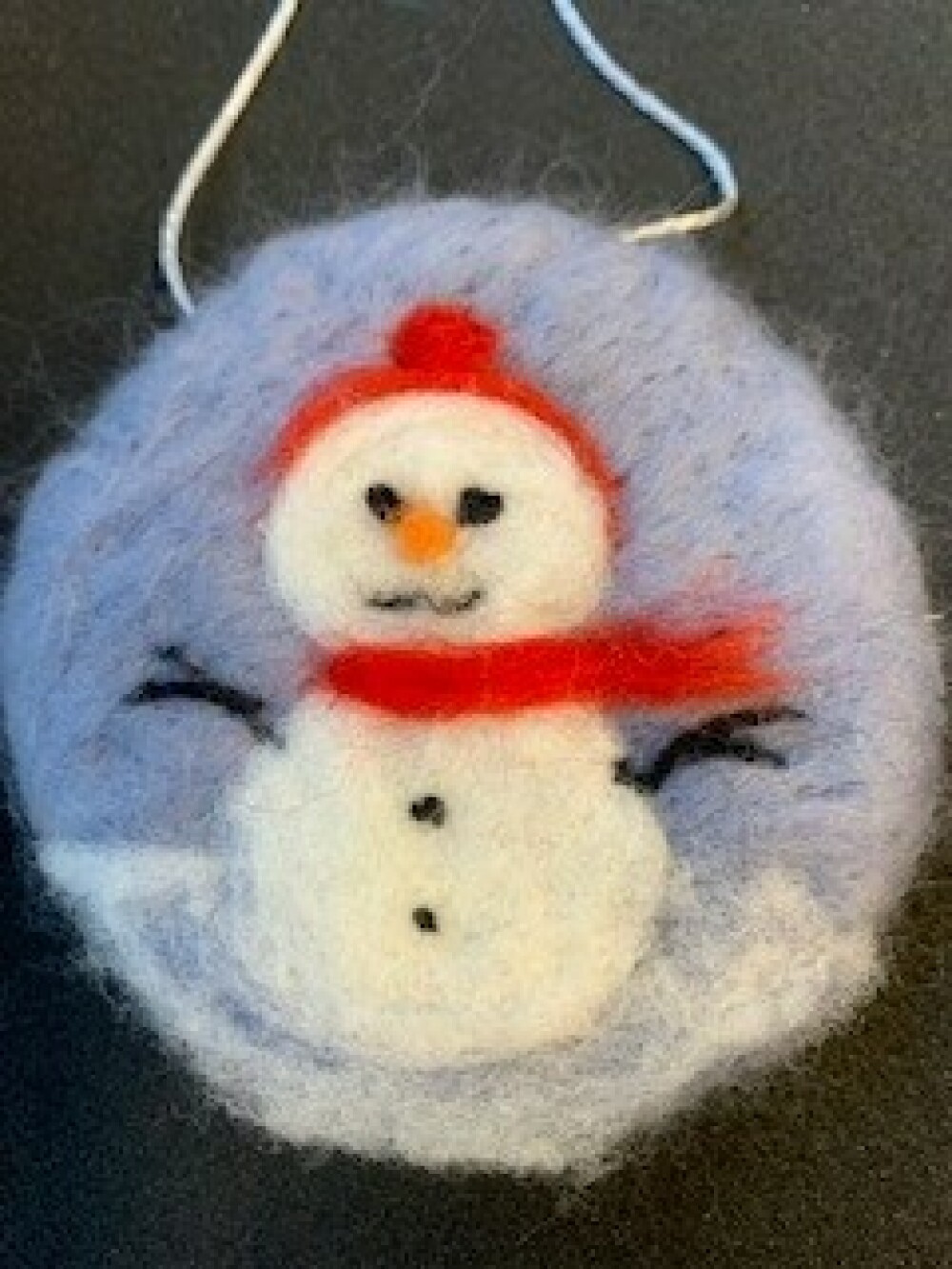 Felted Snowman Christmas Ornament