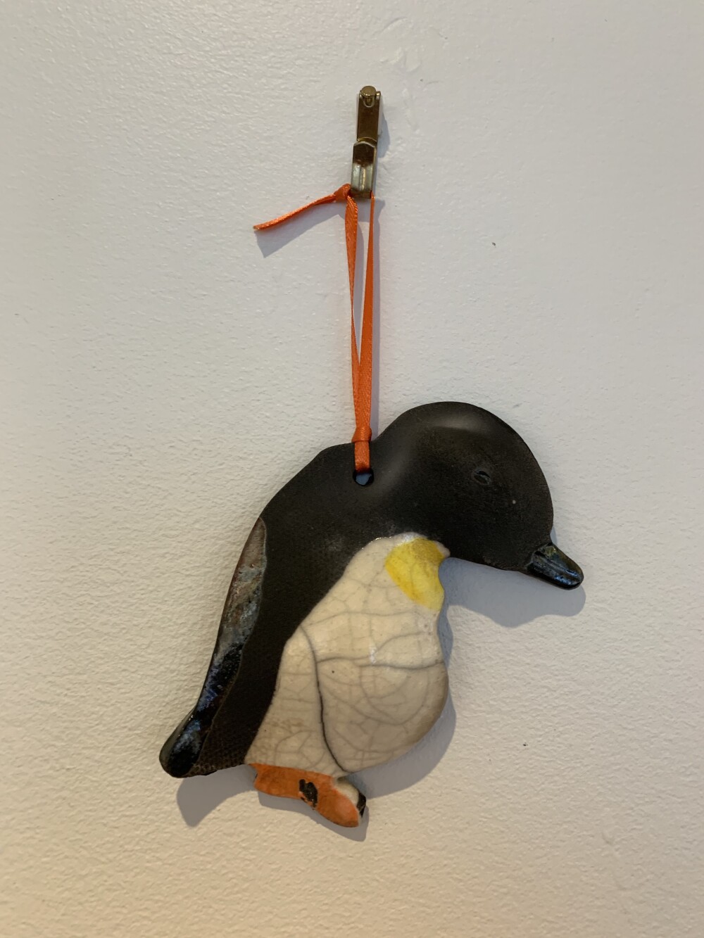 Penguin - Raku Pottery Ornament