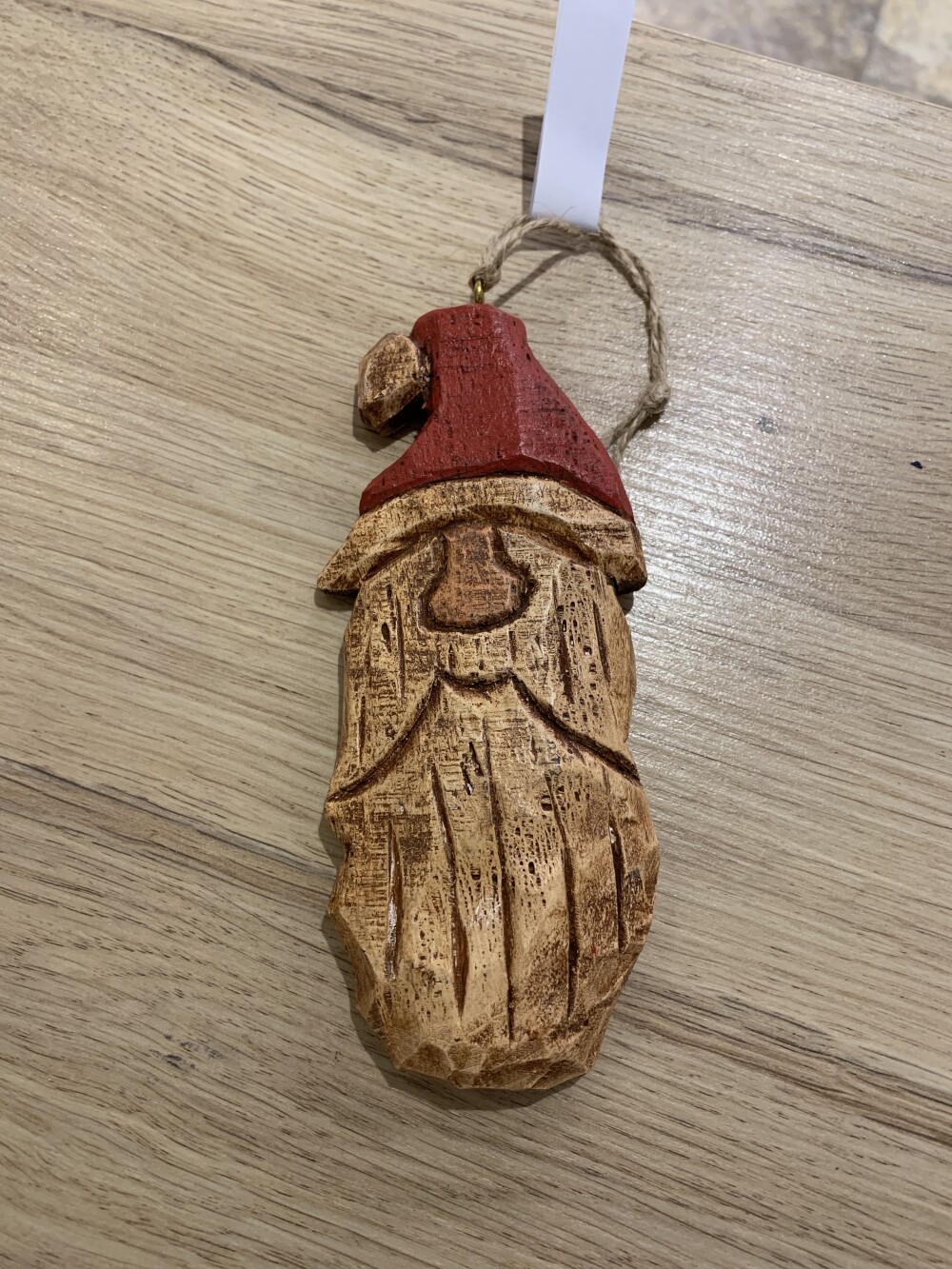 Hand-Carved Wood Santa Face