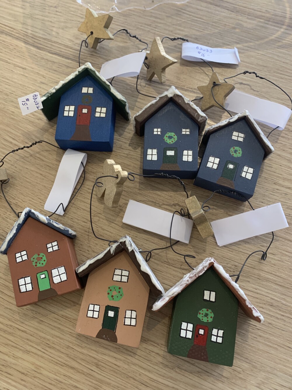 Wooden House Ornaments