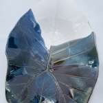 Leaf Platter white dark, blue and variegated Stoneware