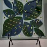 Fused Glass Art Piece: Leaf Plate
