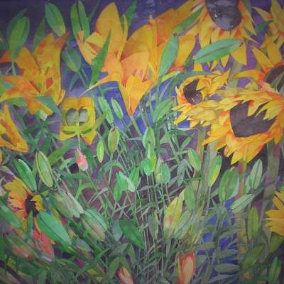 Sunflowers, Tulips and Lilies