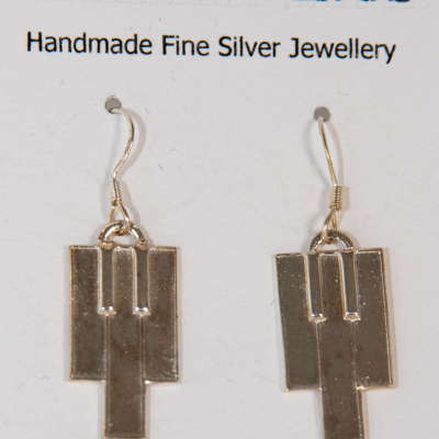 Earrings - Silver Piano Keys
