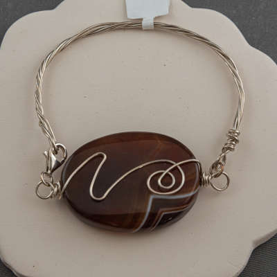 Bracelet - Silver Wire with Agate
