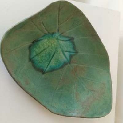 Leaf plate - Green with Glass