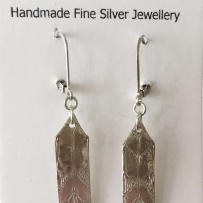 Earrings - Silver Art Deco Style