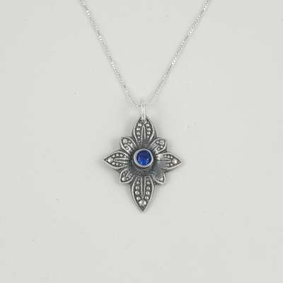 Necklace - Antique Star Pendant with Cubic Zirconia
