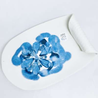 Spoon Rest - white and blue