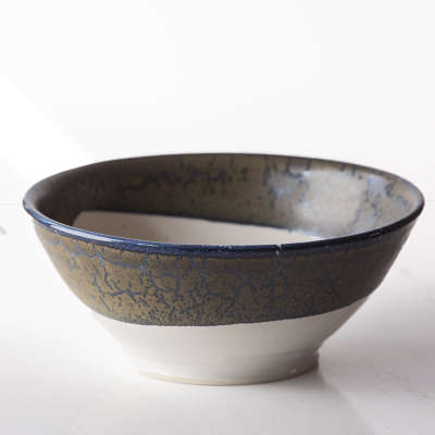 White and blue bowl