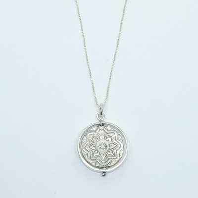 Necklace - Fine Silver Double-Sided Spinner
