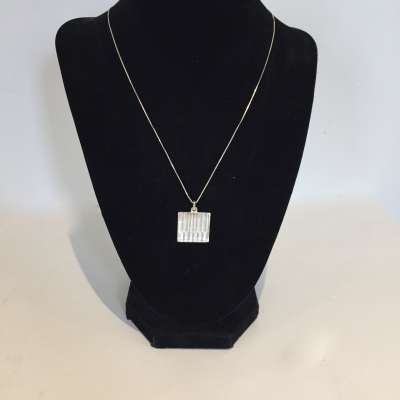 Necklace - Fine Silver Double Sided Piano, SS chain