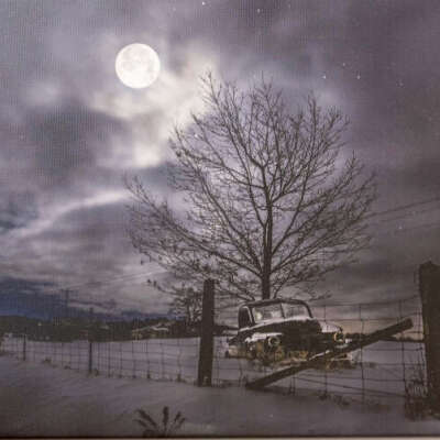 Field Truck Under Full Moon