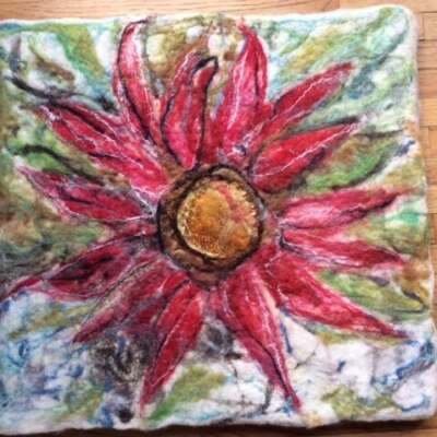 Poinsettia, Felted Wall Hanging