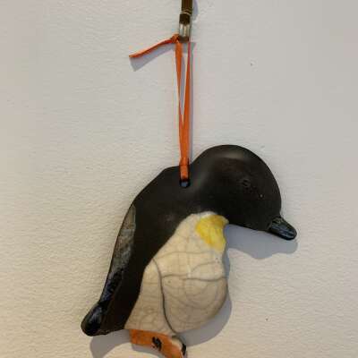 Penguin - Raku Pottery Ornament