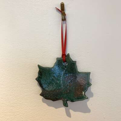 Maple Leaf - Raku Pottery Ornament