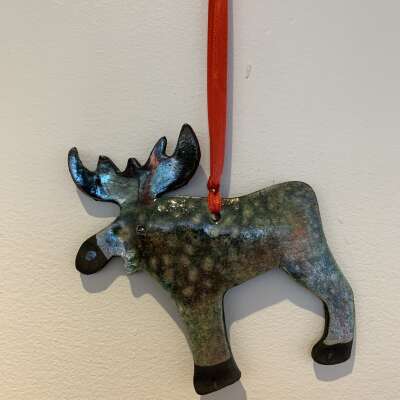 Moose - Raku Pottery Ornament