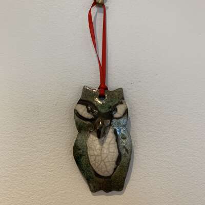 Owl - Raku Pottery Ornament