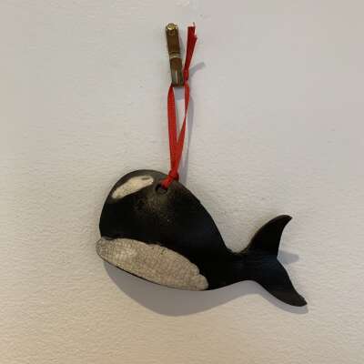 Whale - Raku Pottery Ornament