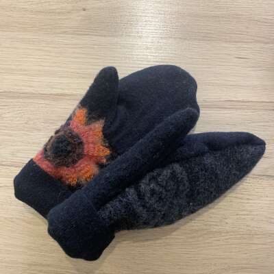 Up-cycled wool mittens