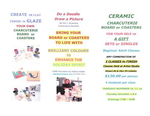 Ceramic Pottery Charcuterie Board or Coasters