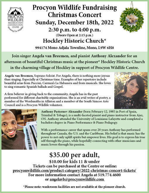 Procyon Wildlife Fundraising Christmas Concert