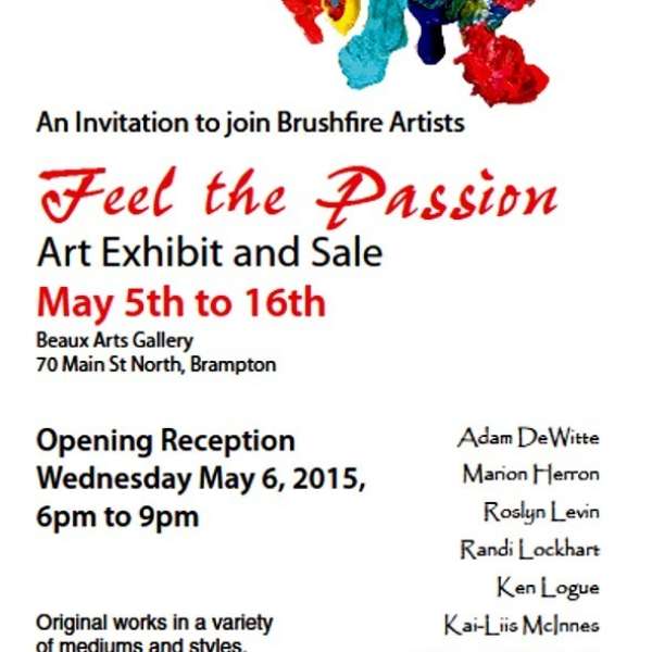BRUSHFIRE ARTISTS invite to Feel the Passion Art Exhibit