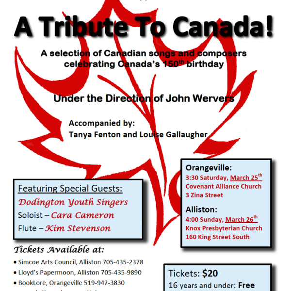 MARCH 25th & 26th ~ A TRIBUTE TO CANADA!