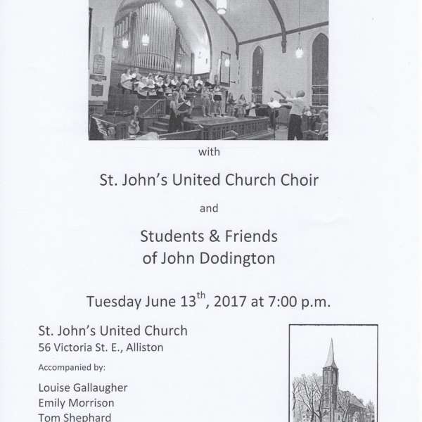 St. John's United Church Choir and Students & Friends of John Dodington