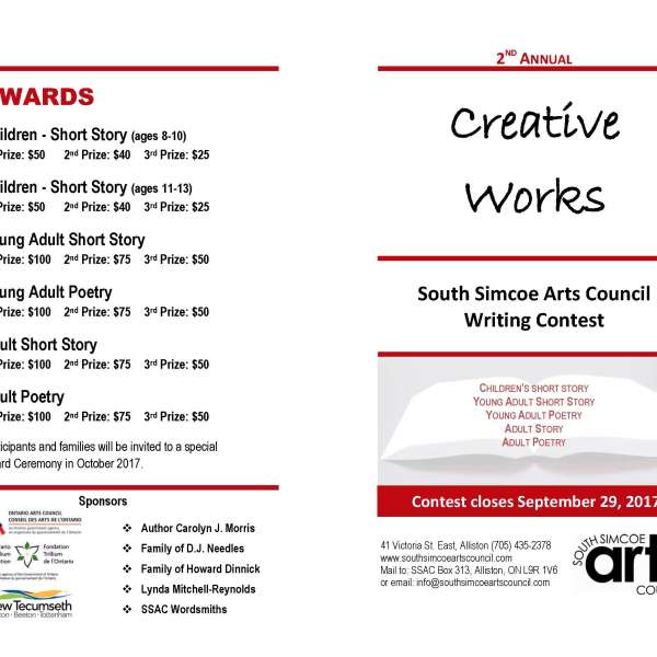 2nd Annual Creative Works - South Simcoe Arts Council Writing Contest
