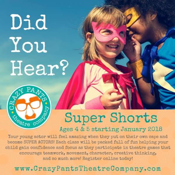 Super Shorts coming to Crazy Pants Theatre Company