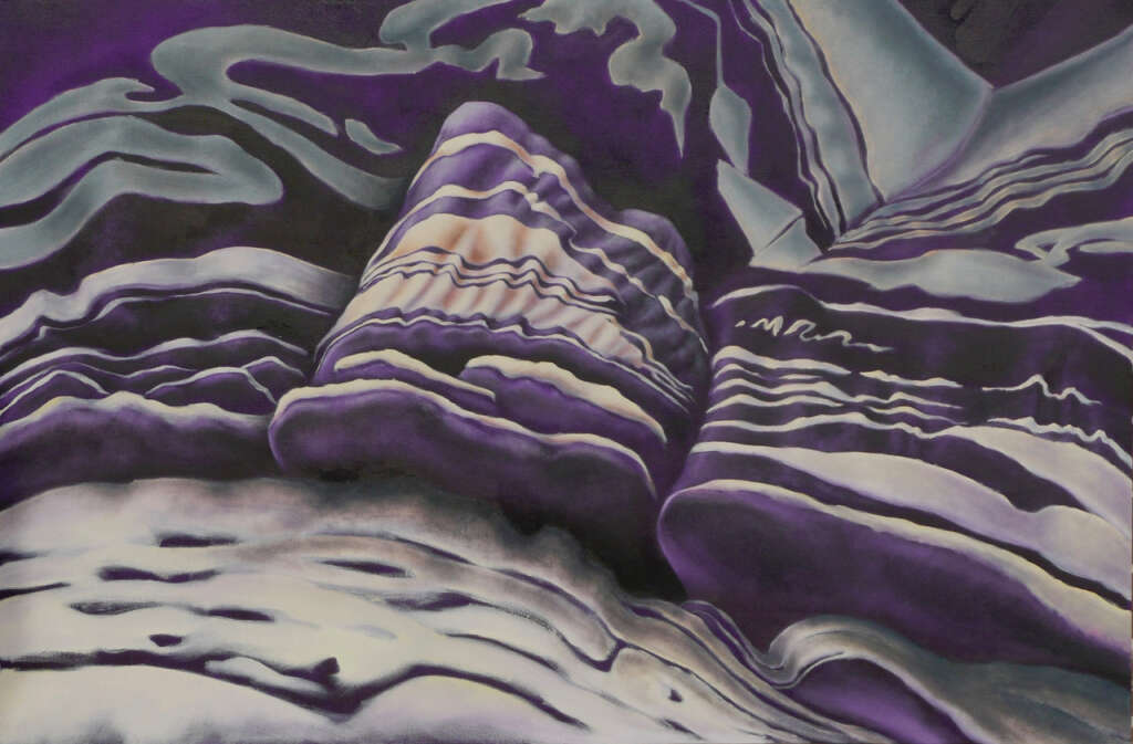Rock Face in Blue Oil 36 x 24