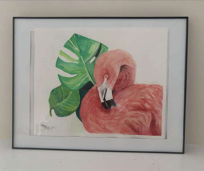 Flamingo Flare - Watercolour