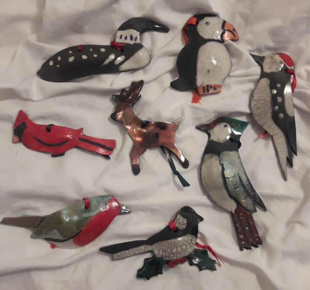 Raku Christmas ornaments