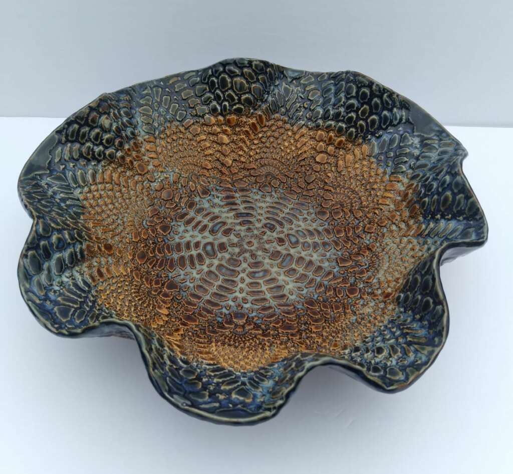 Lace Imprint Bowl Stoneware 